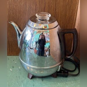Vintage GE General Electric coffee perk chrome retro WORKS